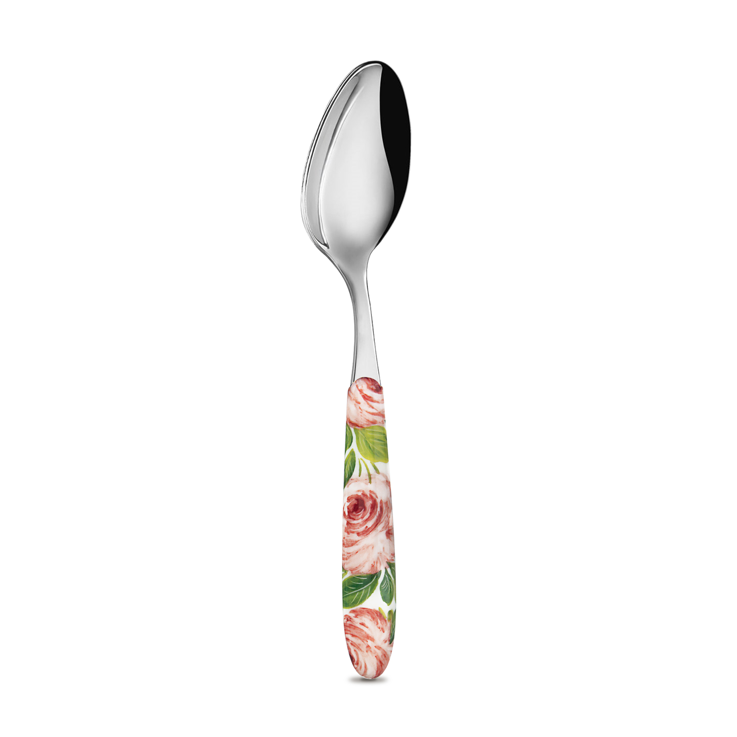 Cucchiaio da tavola con manico decorato rose