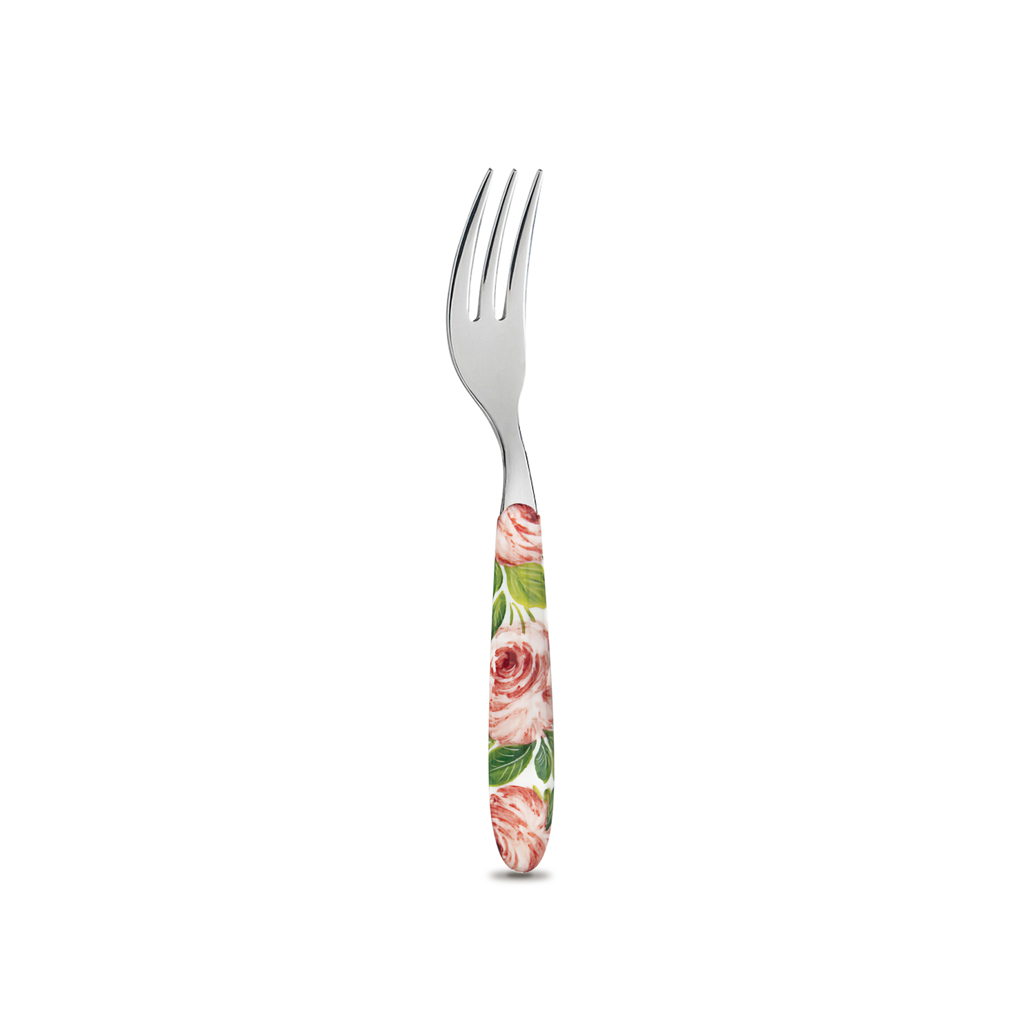 Forchetta dolce con manico decorato rose