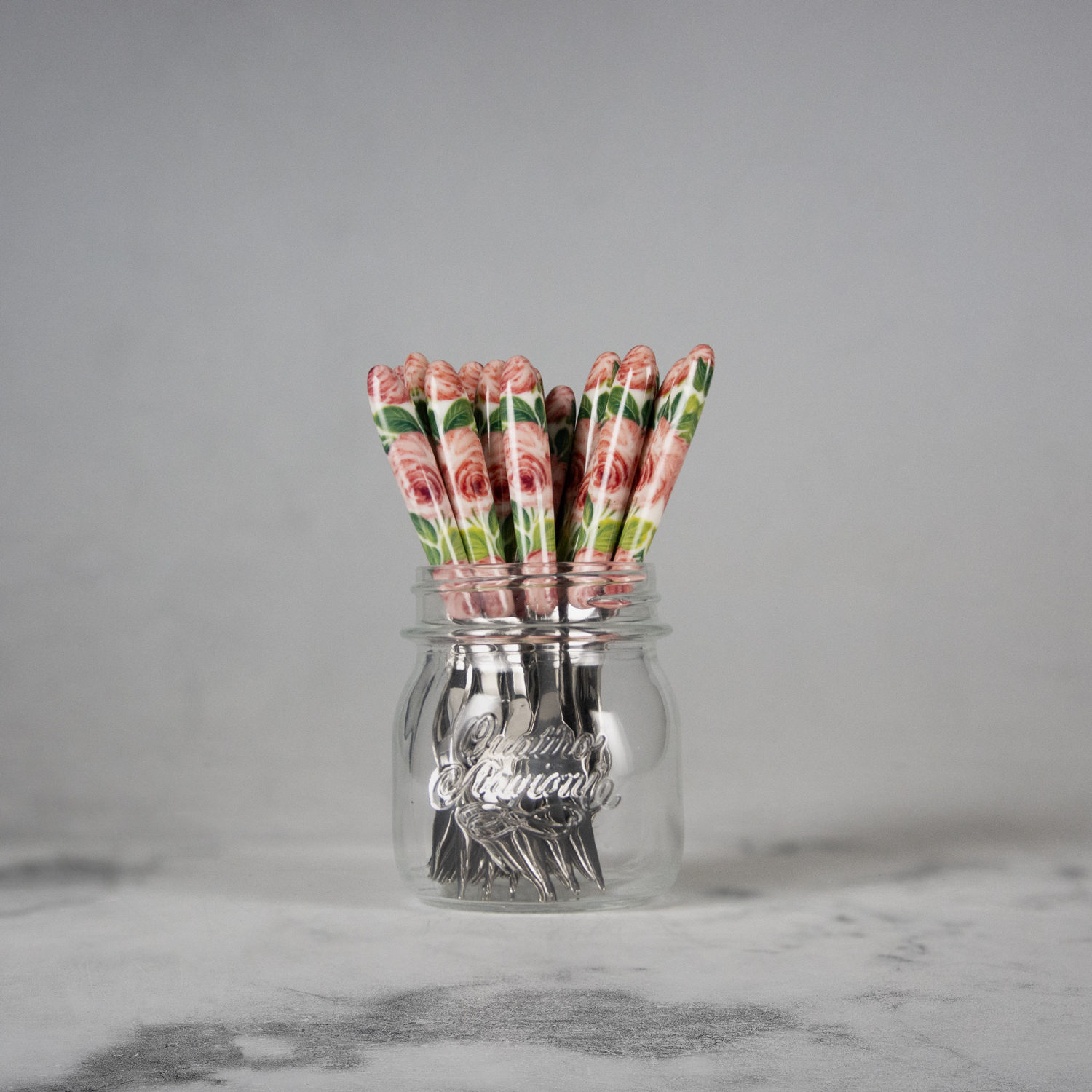 Forchetta dolce con manico decorato rose
