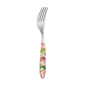 Forchetta da tavola con manico decorato rose
