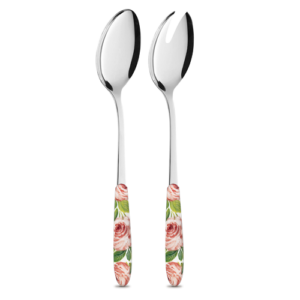 Posate insalata con manico decorato rose