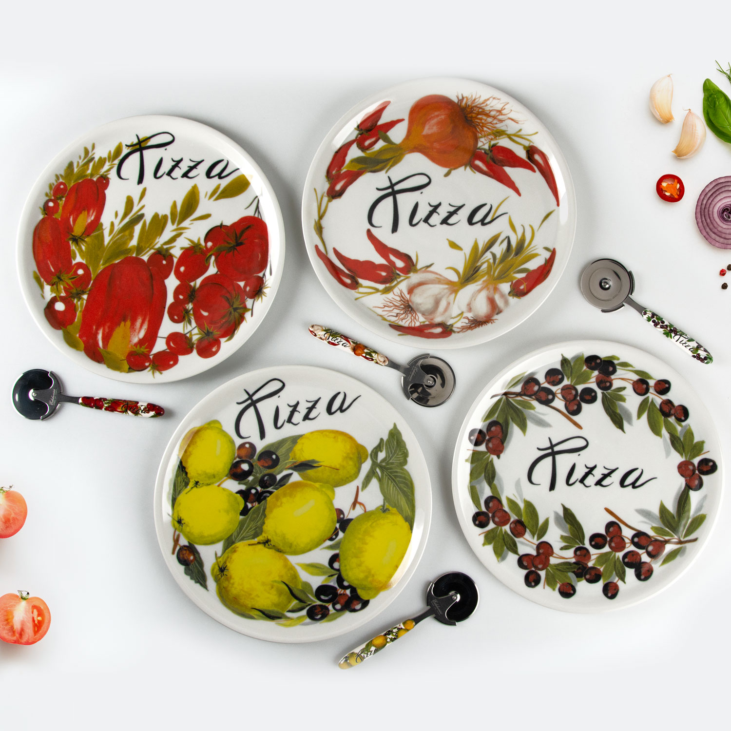 Pizza plate set Sicily