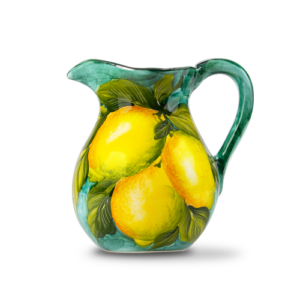 Brocca caraffa in ceramica decorata limoni