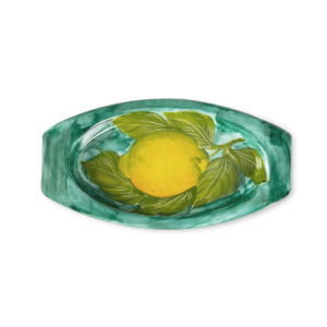 Vassoio da aperitivo in ceramica decorata limoni