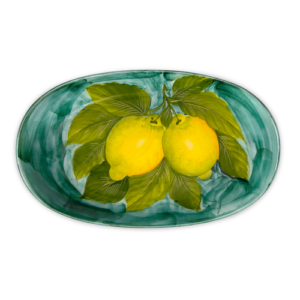 Piatto da portata in ceramica decorata limoni