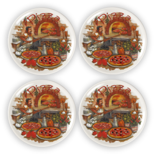 Pizza teller set mit Pizzabäcker