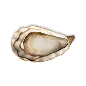 Vassoio medio in ceramica decorata ostrica