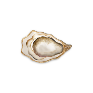 Vassoio piccolo in ceramica decorata ostrica