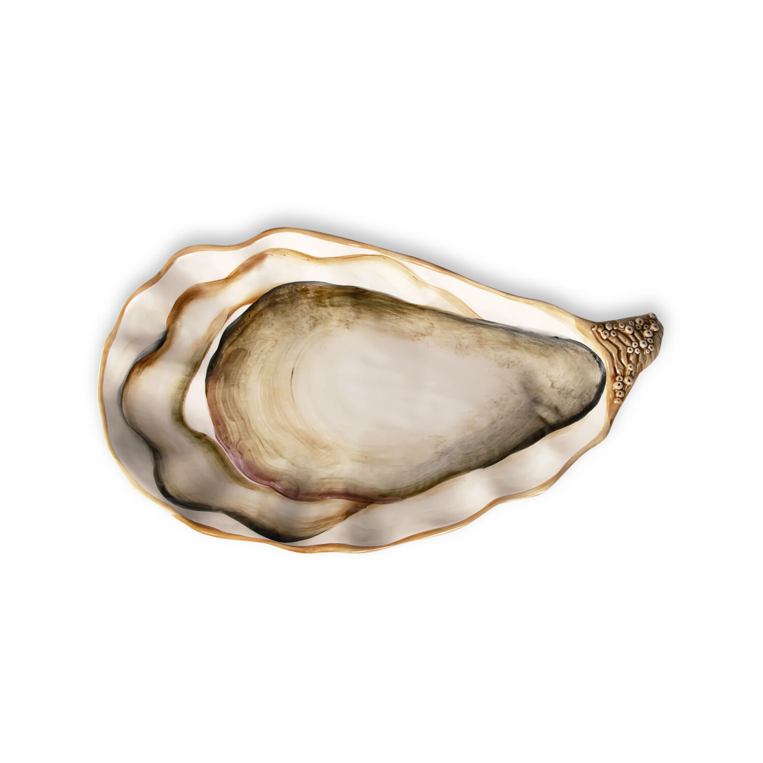 Vassoio medio in ceramica decorata ostrica