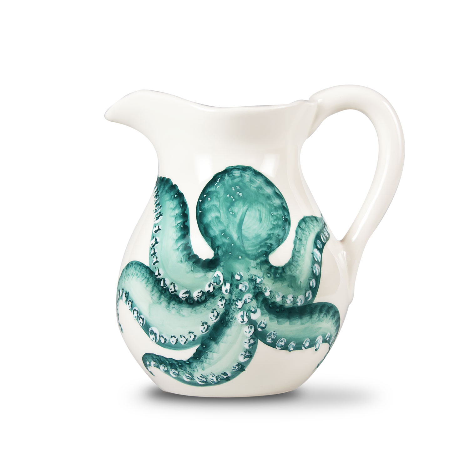 Brocca caraffa in ceramica decorata polpo