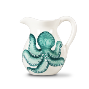 Brocca caraffa in ceramica decorata polpo