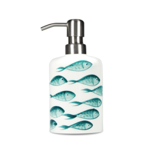 Dispenser in ceramica decorata pesci