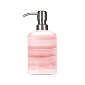 Dispenser in ceramica decorata rosa