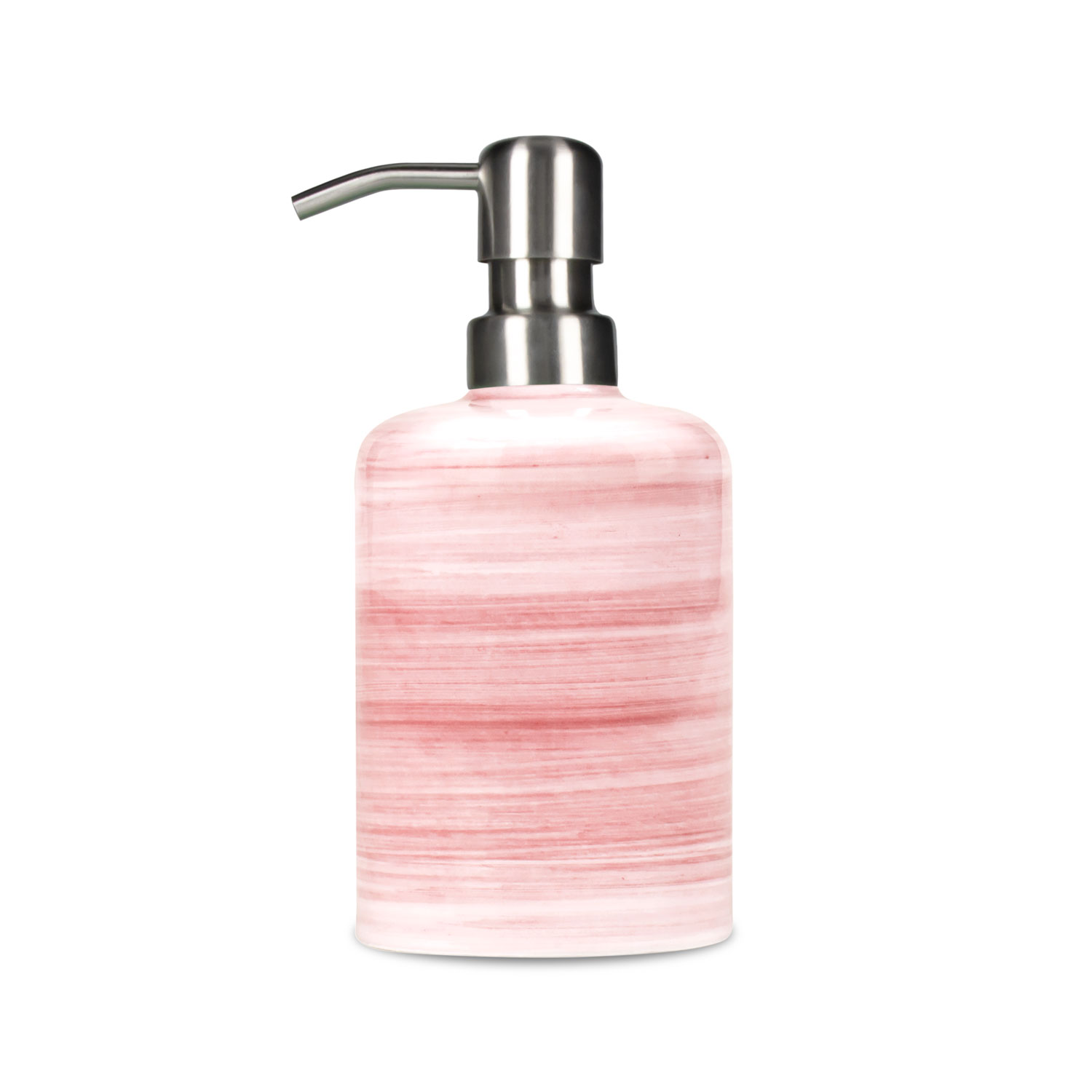 Dispenser in ceramica decorata rosa