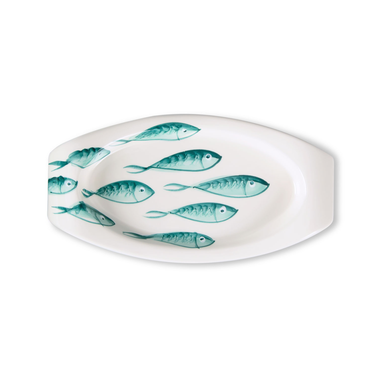 Vassoio da aperitivo in ceramica decorata pesci