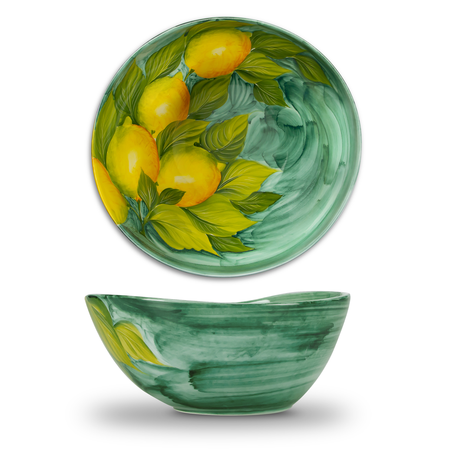 Set insalata in ceramica decorata limoni