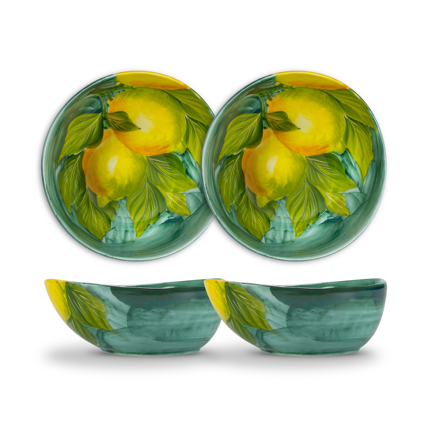 Set insalata in ceramica decorata limoni