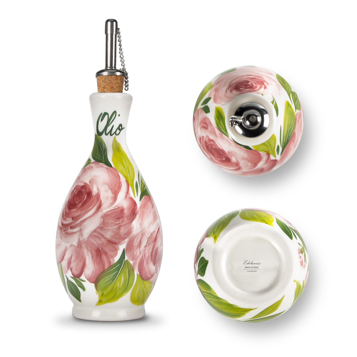 Set insalata in ceramica decorata rose