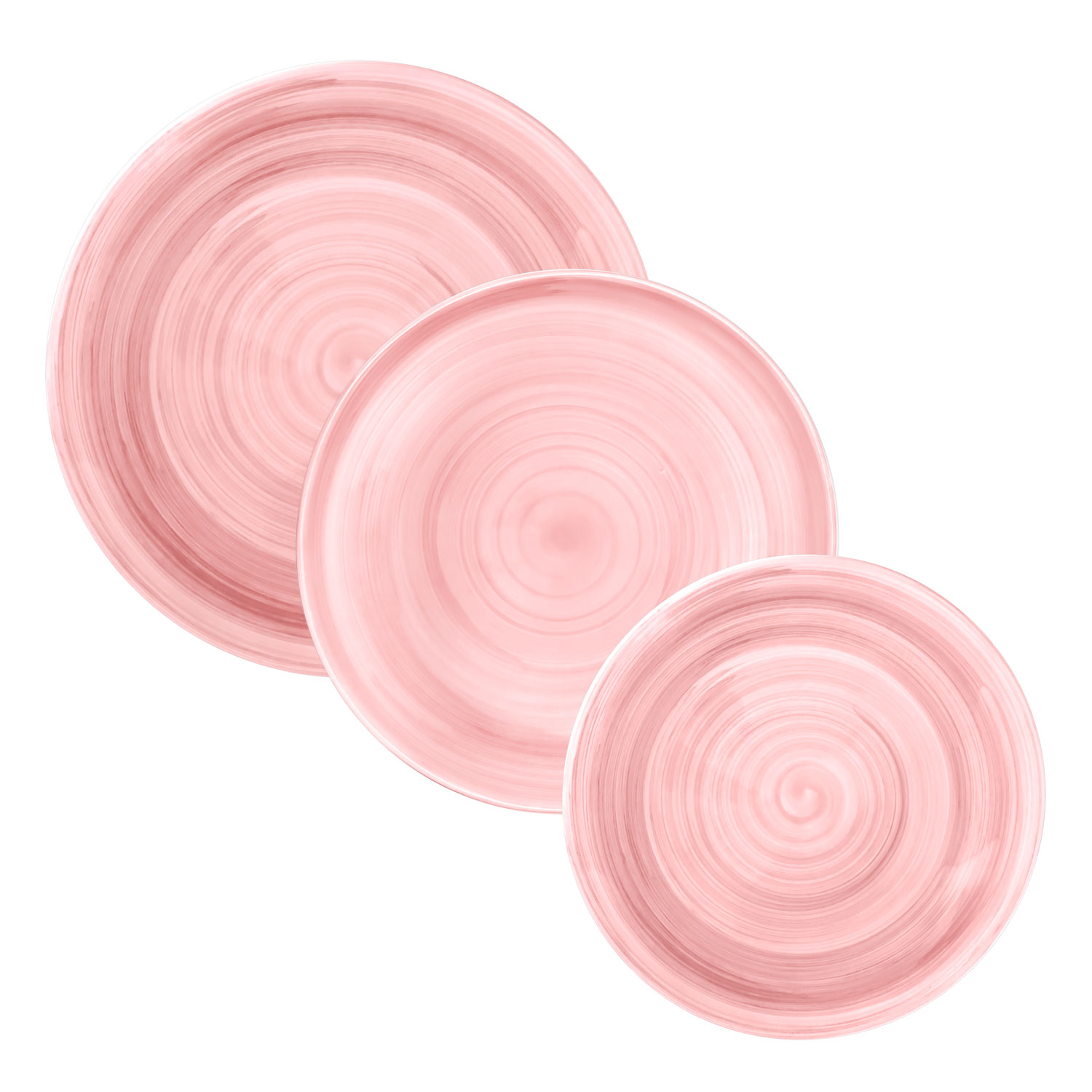 Set piatti in ceramica decorata rosa