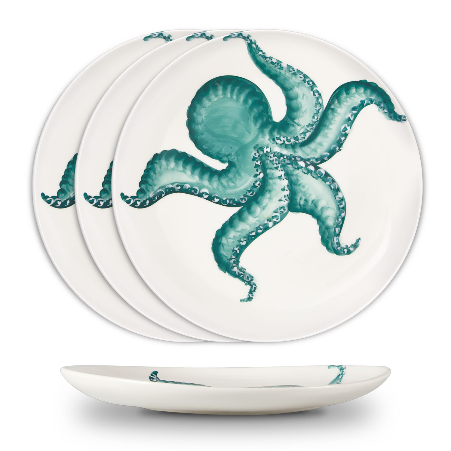 Set piatti in ceramica decorata polpo