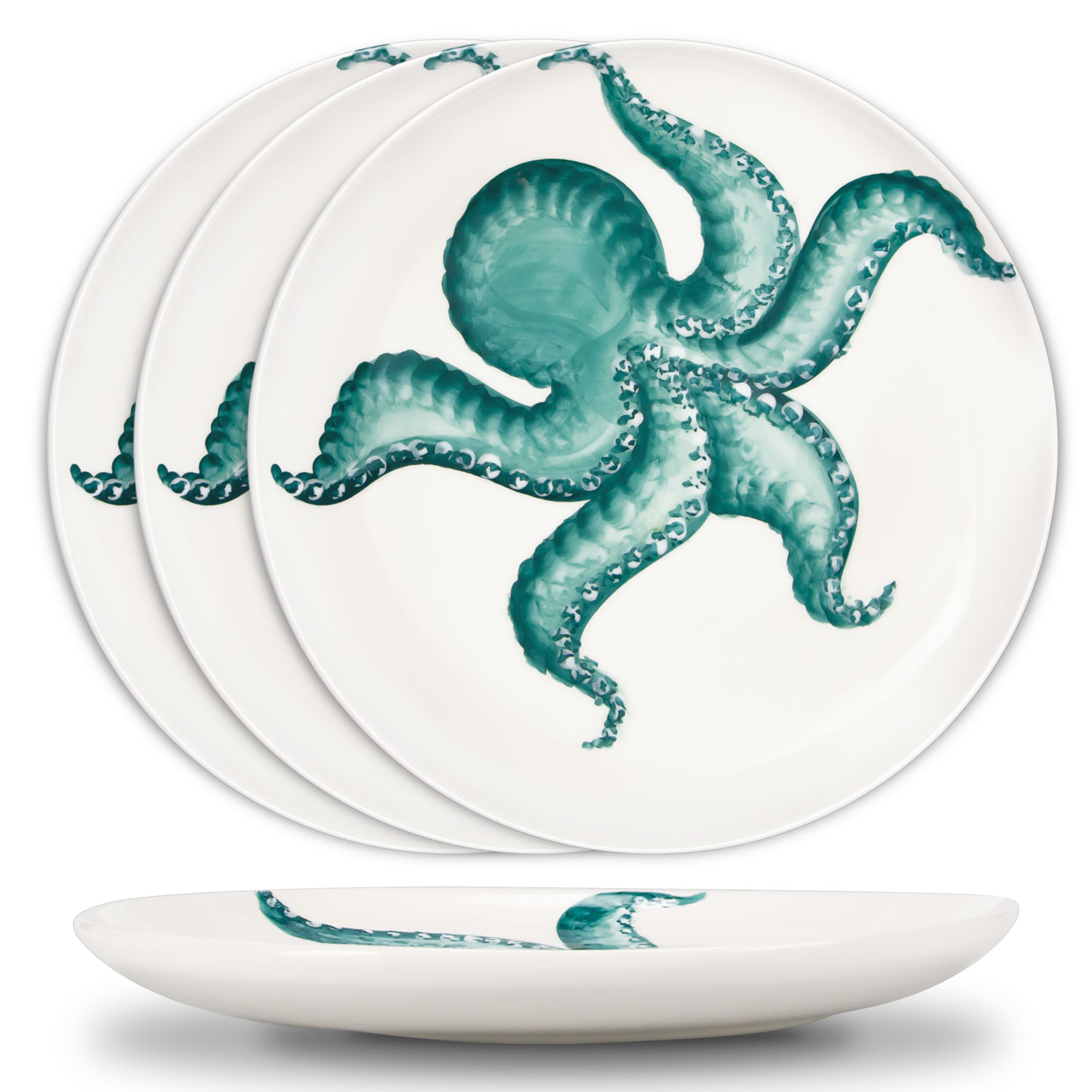 Set piatti in ceramica decorata polpo
