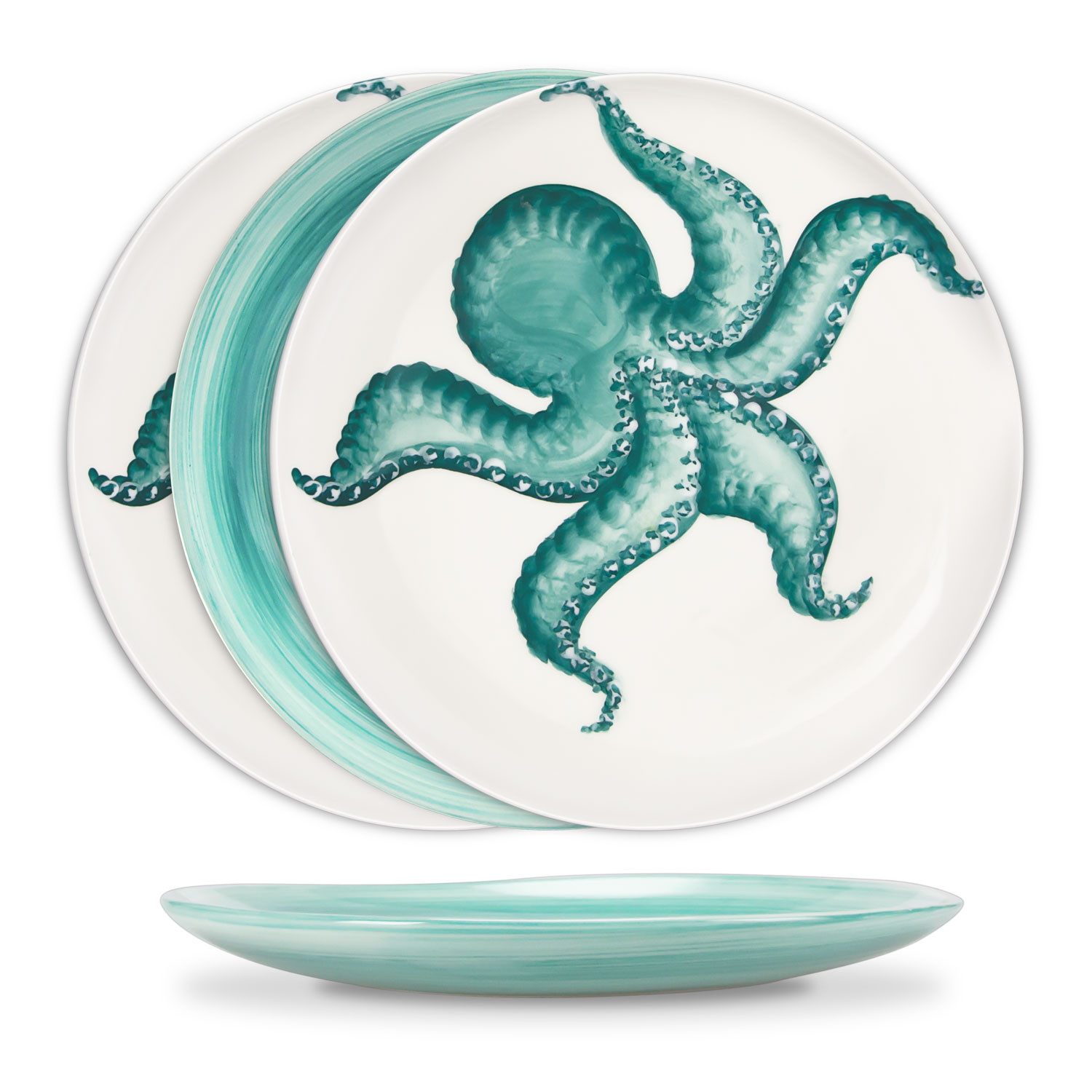 Set piatti in ceramica decorata polipo tiffany