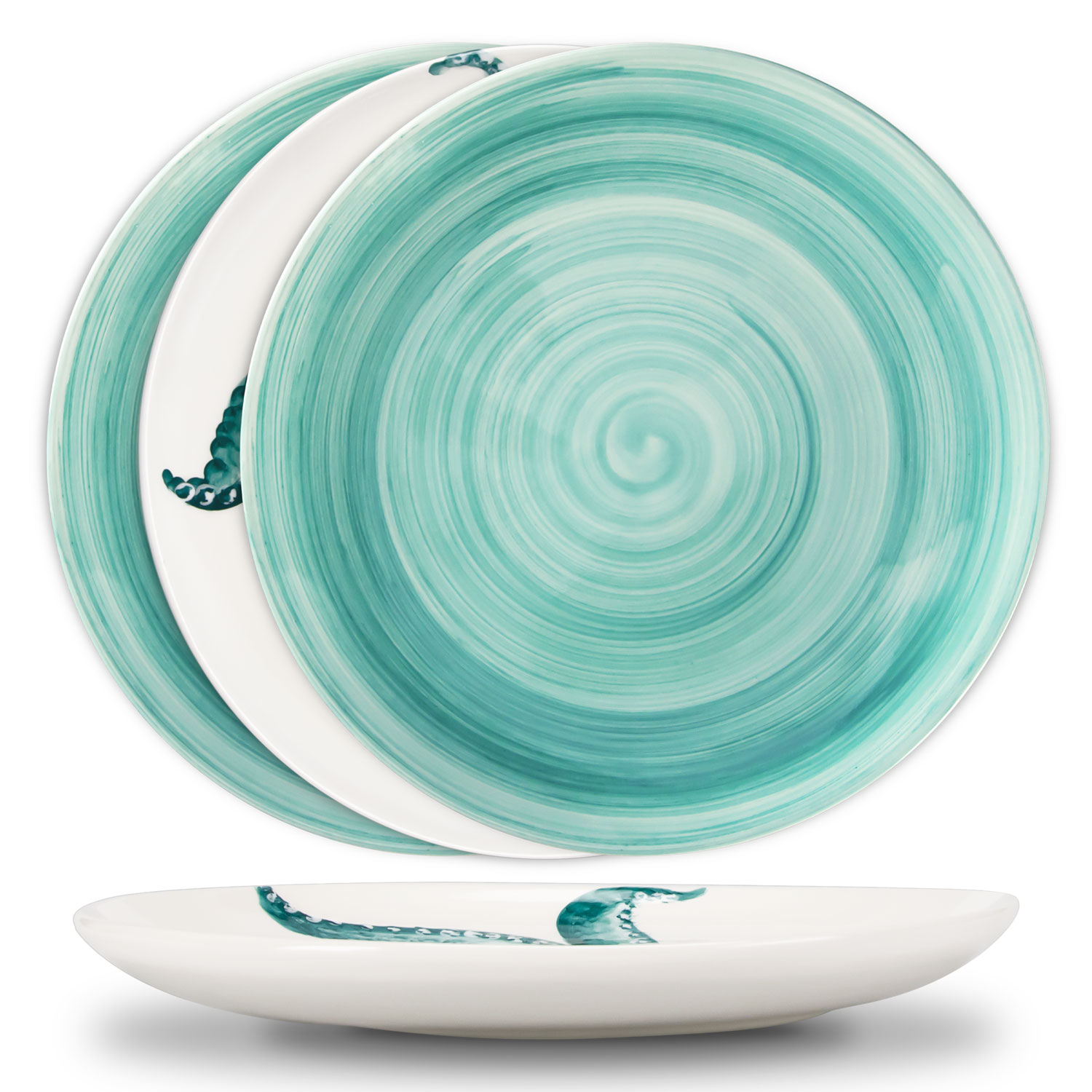 Set piatti in ceramica decorata polipo tiffany