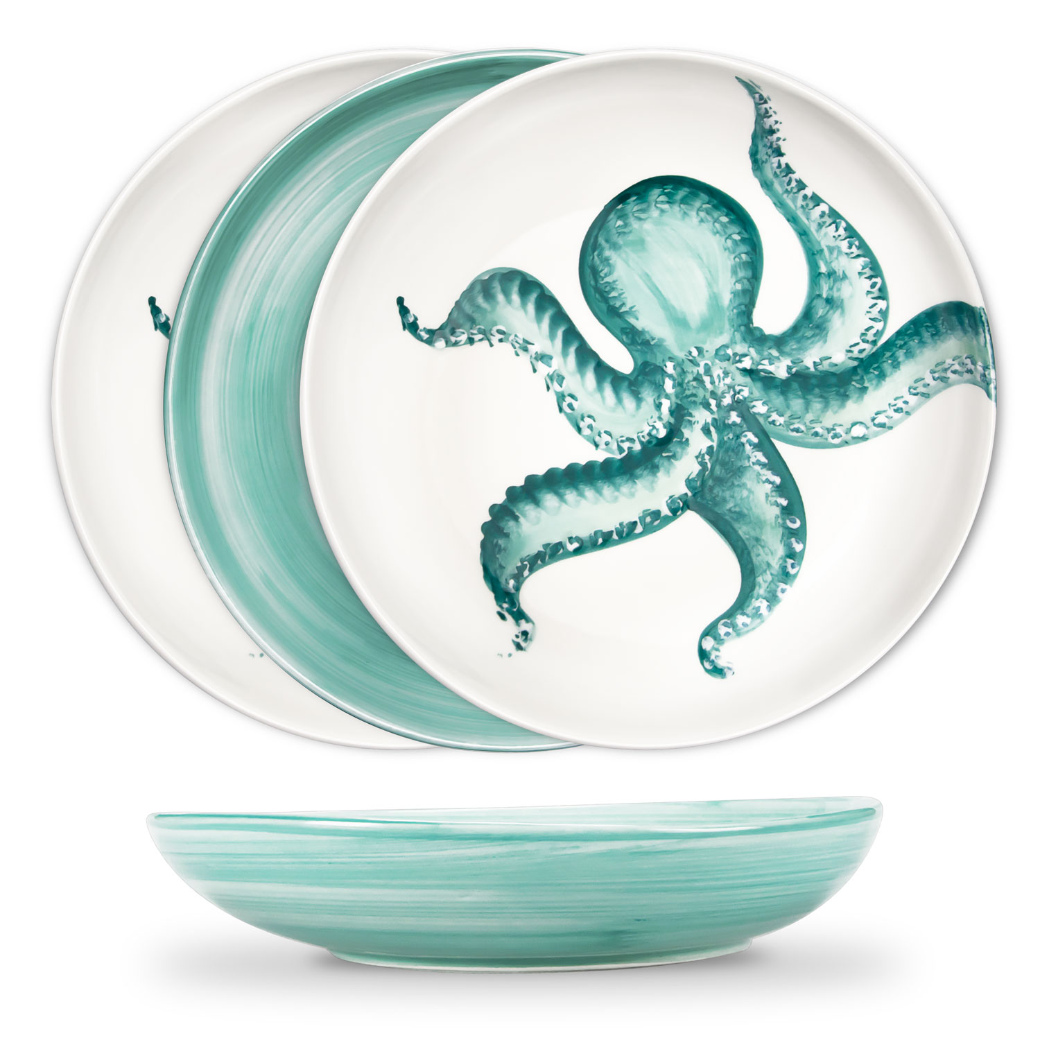 Set piatti in ceramica decorata polipo tiffany