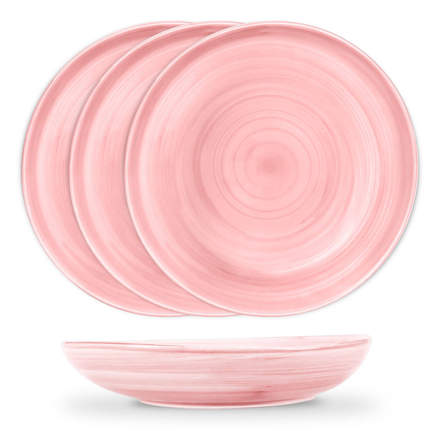 Set piatti in ceramica decorata rosa