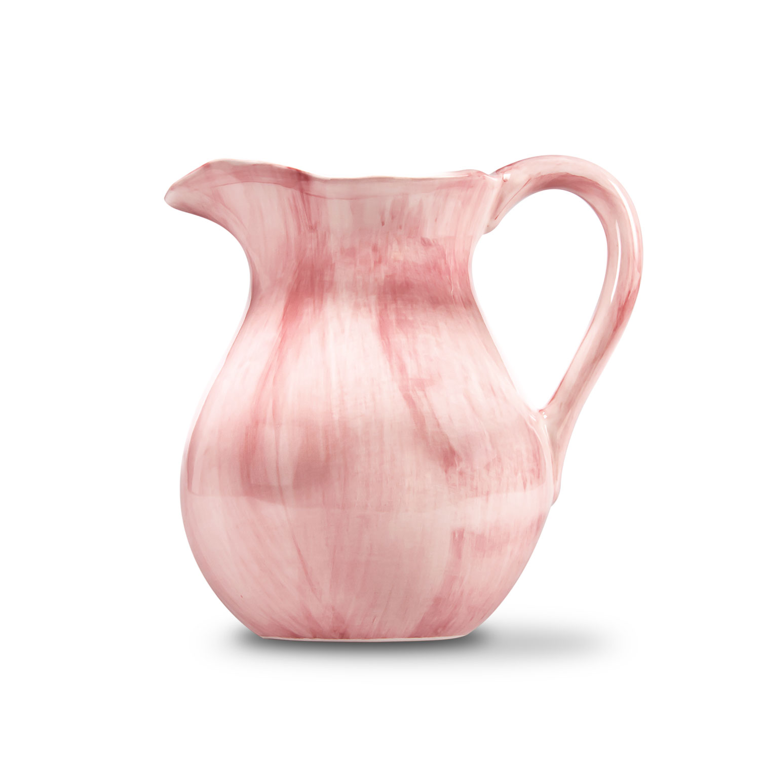 Brocca caraffa in ceramica decorata rosa