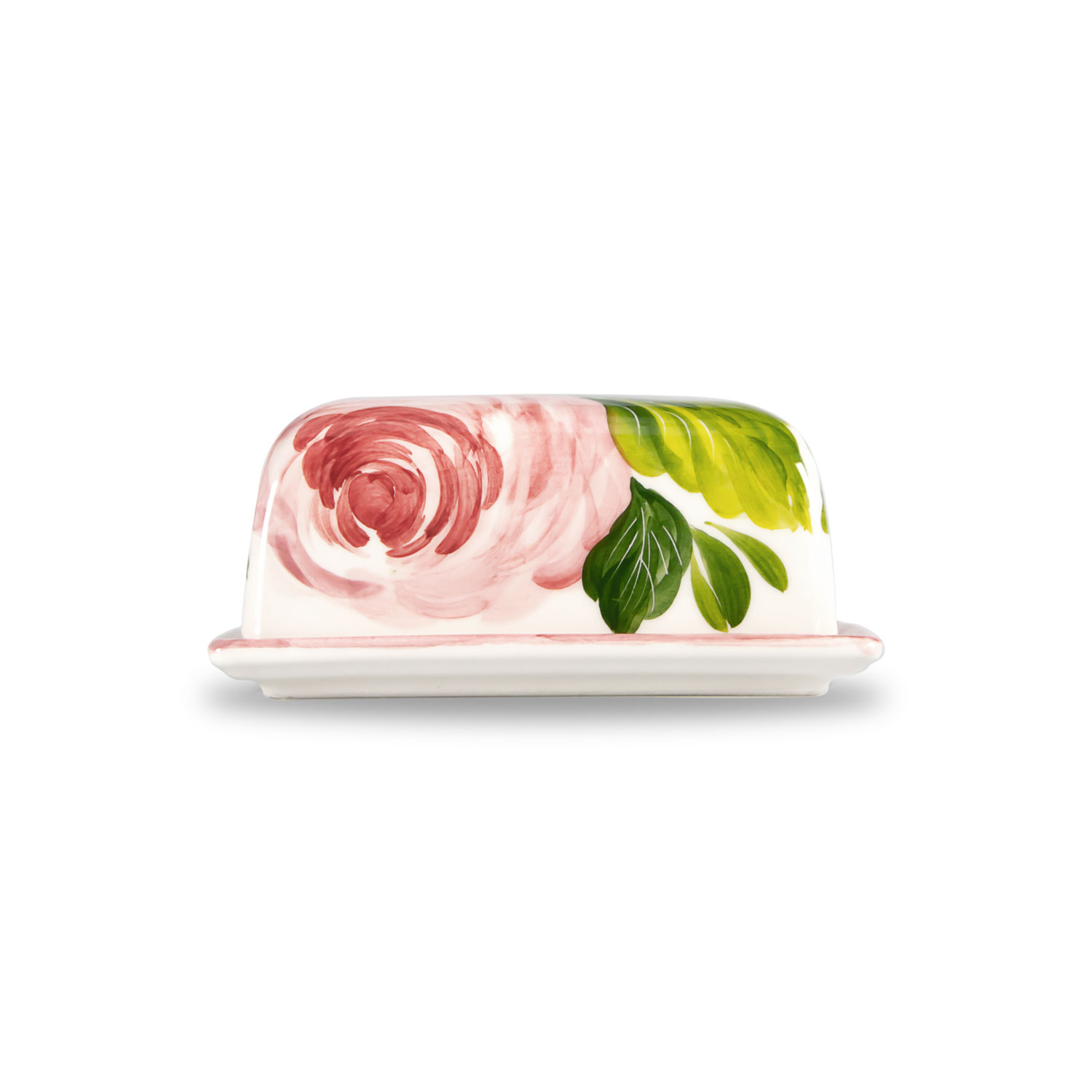 Burriera in ceramica decorata rose