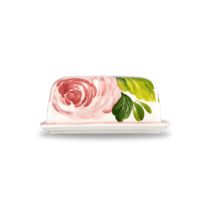 Burriera in ceramica decorata rose