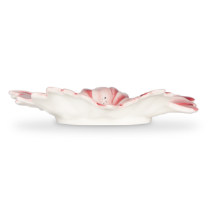 Centrotavola grande in ceramica decorata margherita rosa