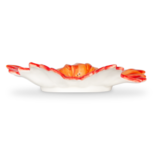 Centrotavola grande in ceramica decorata margherita rossa