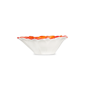 Ciotola in ceramica decorata margherita rossa da 17