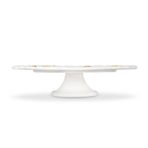Alzata grande in ceramica decorata bianca