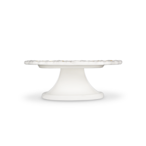 Alzata piccola in ceramica decorata bianca