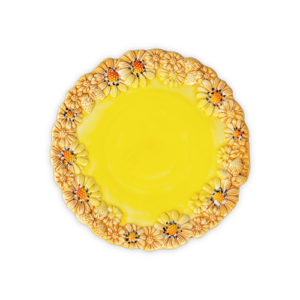 Piatto frutta in ceramica decorata margherite gialle