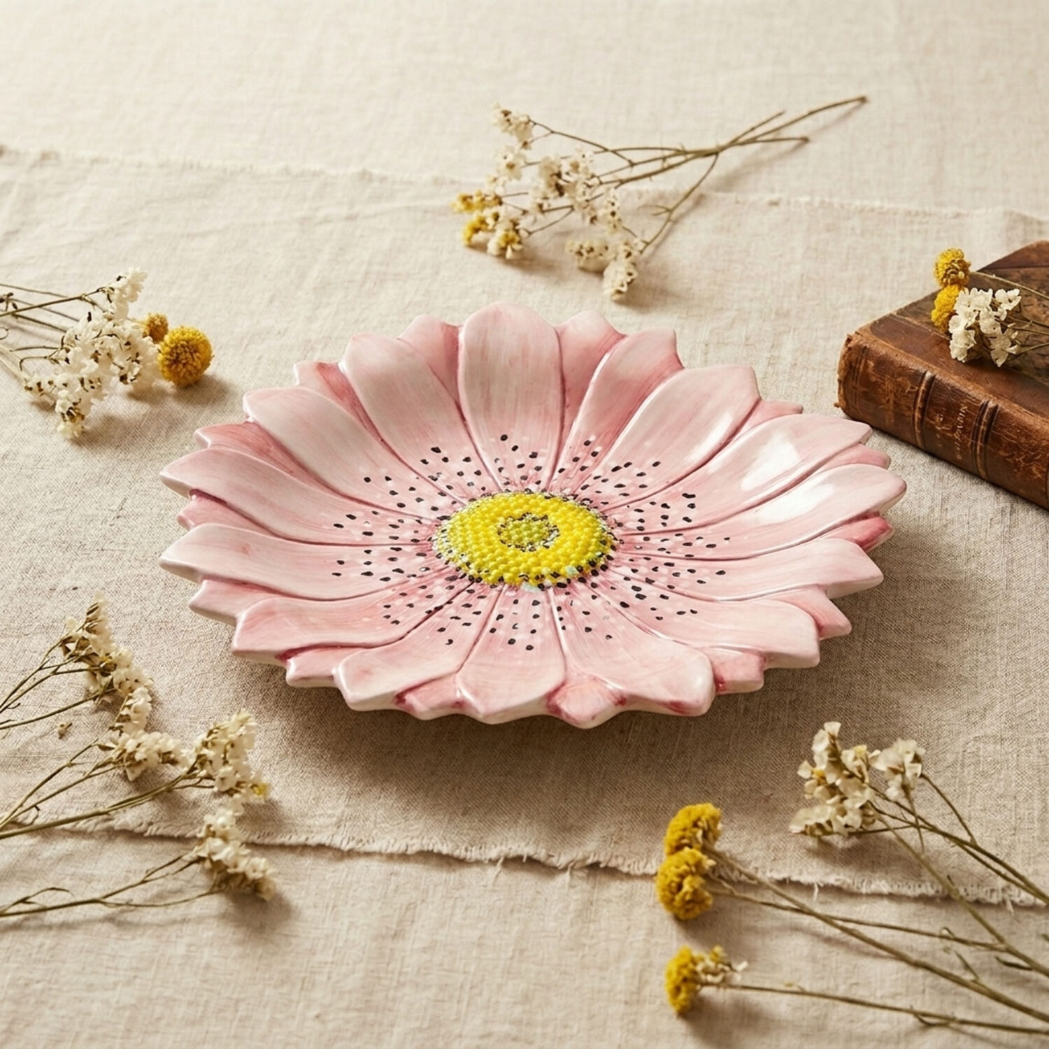 Pink daisy table centrepiece