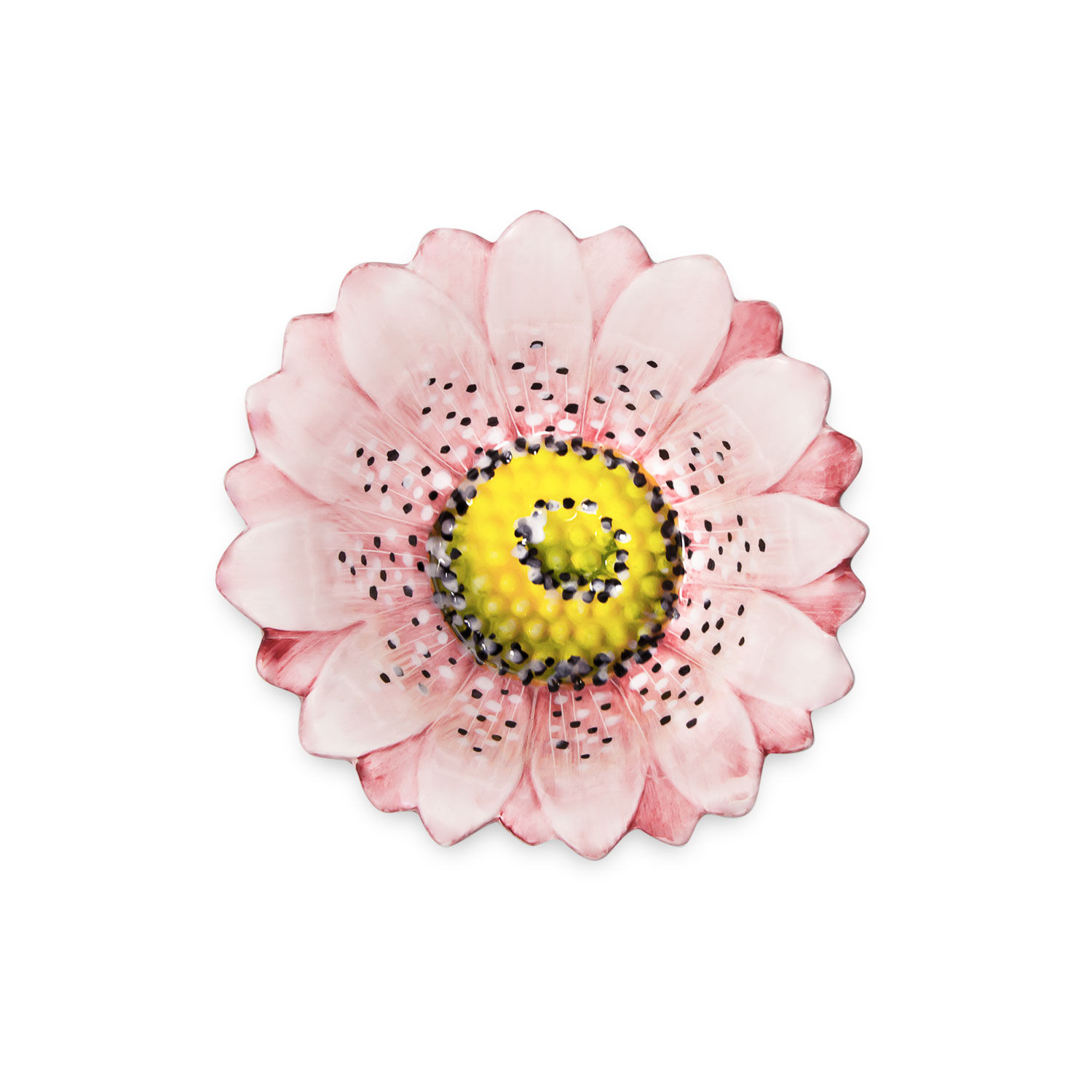 Ciotola in ceramica decorata margherita rosa da 17
