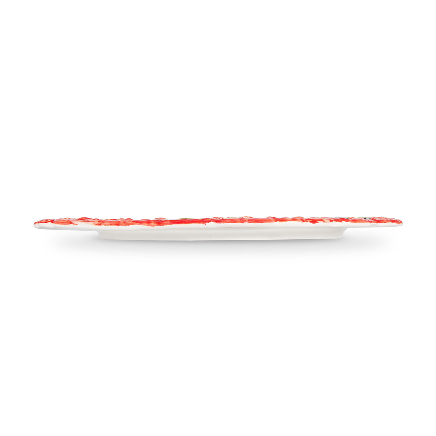 Roter platte mit Gänseblümchen