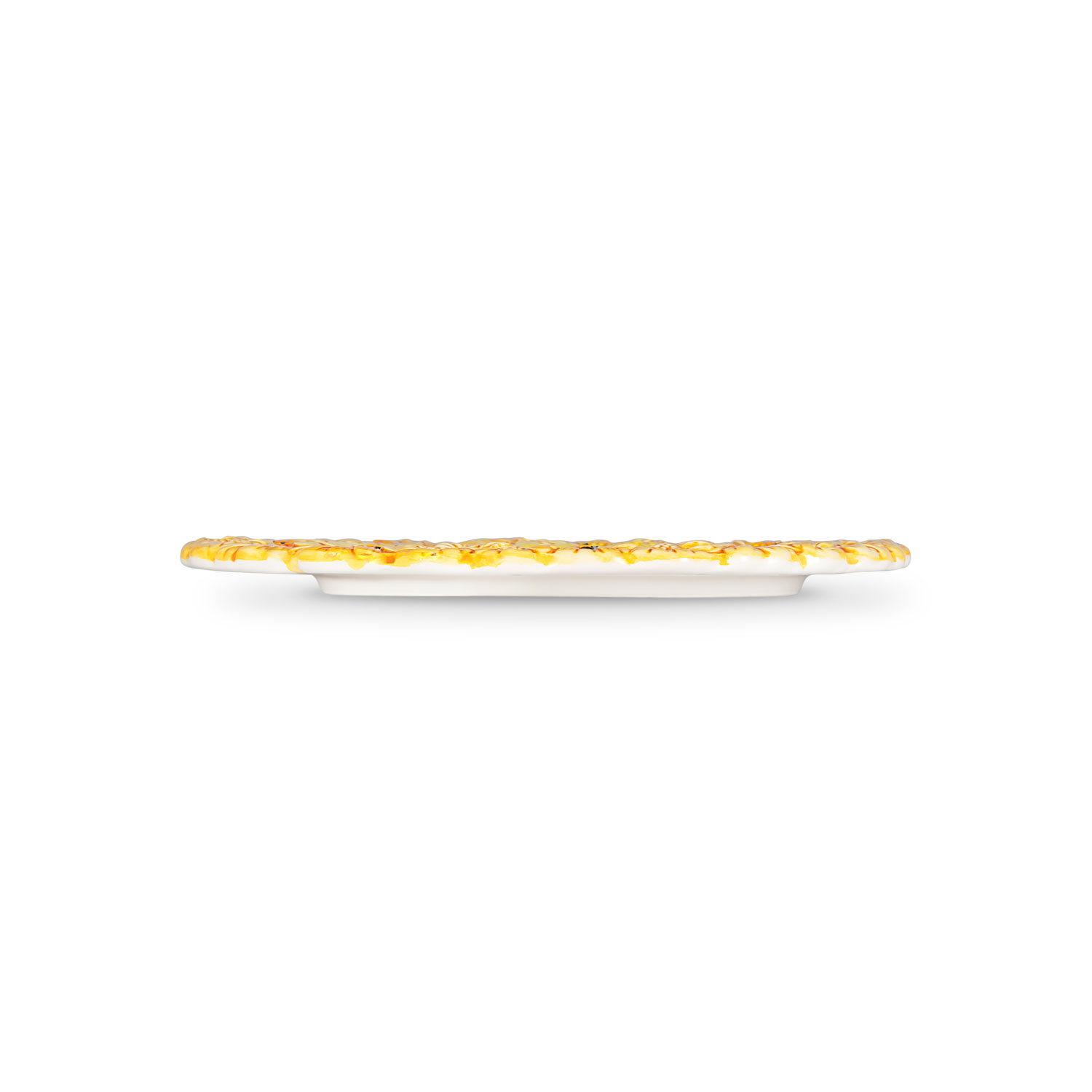 Piatto frutta in ceramica decorata margherite gialle
