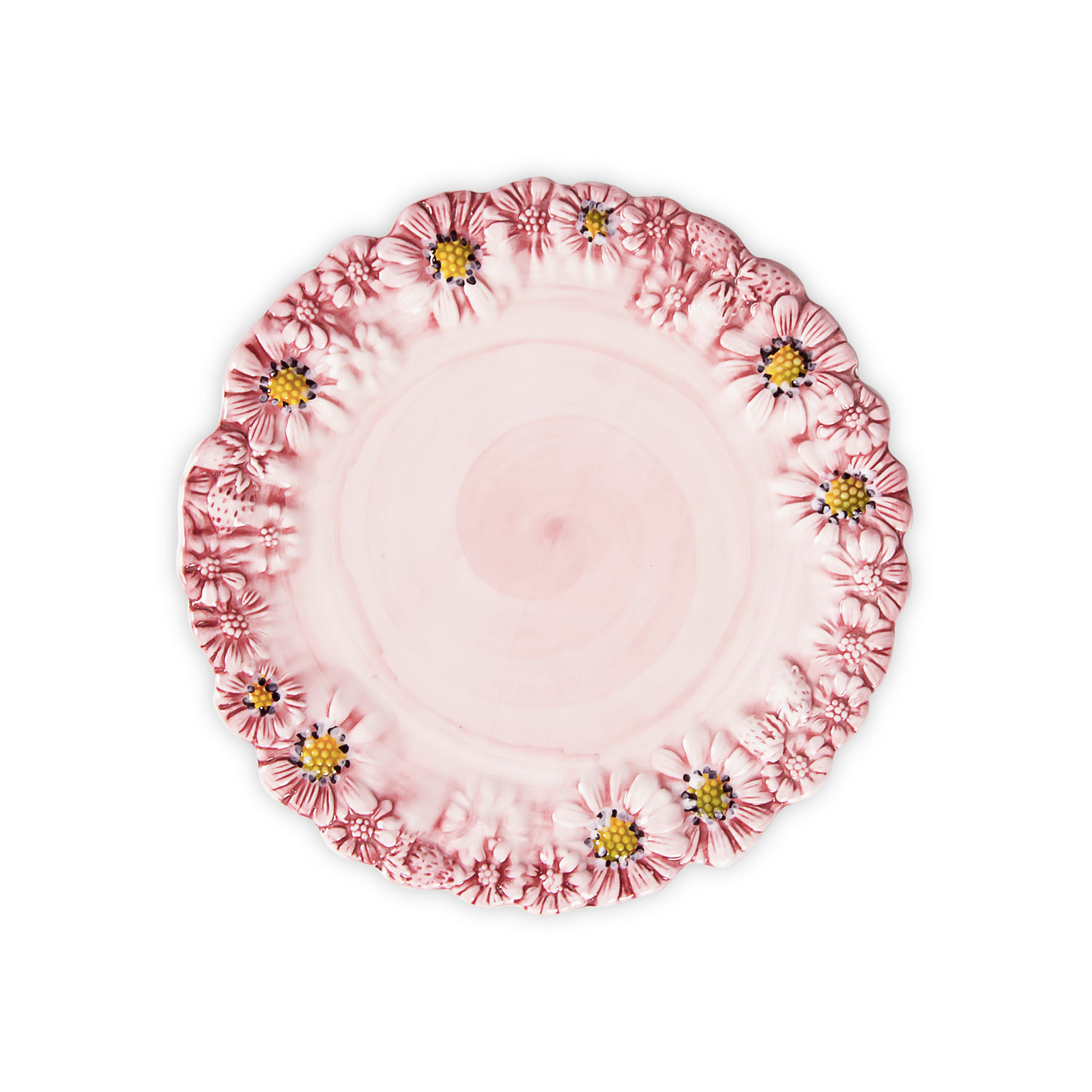 Alzata piccola in ceramica decorata rosa