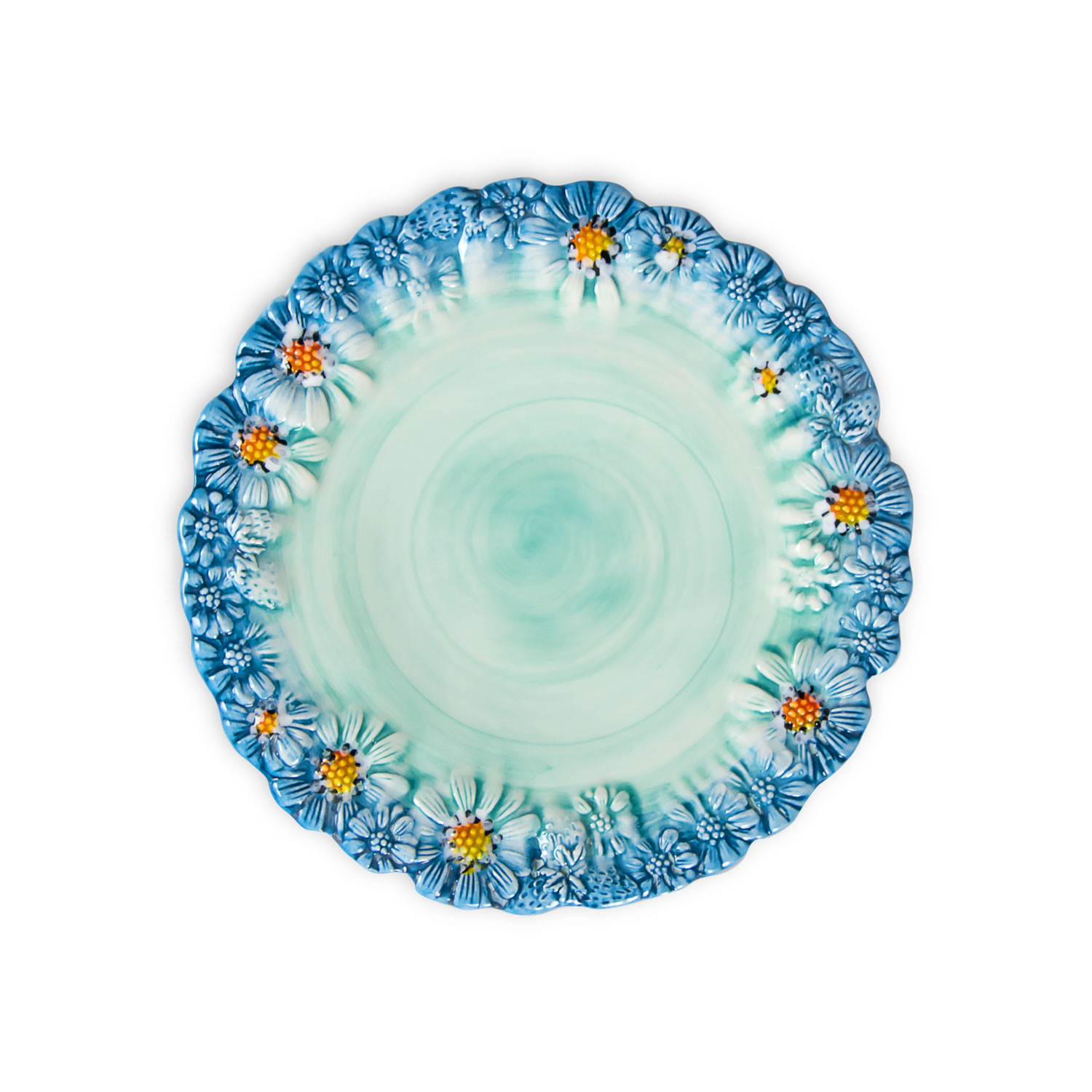 Tiffany dessert plate with daisies