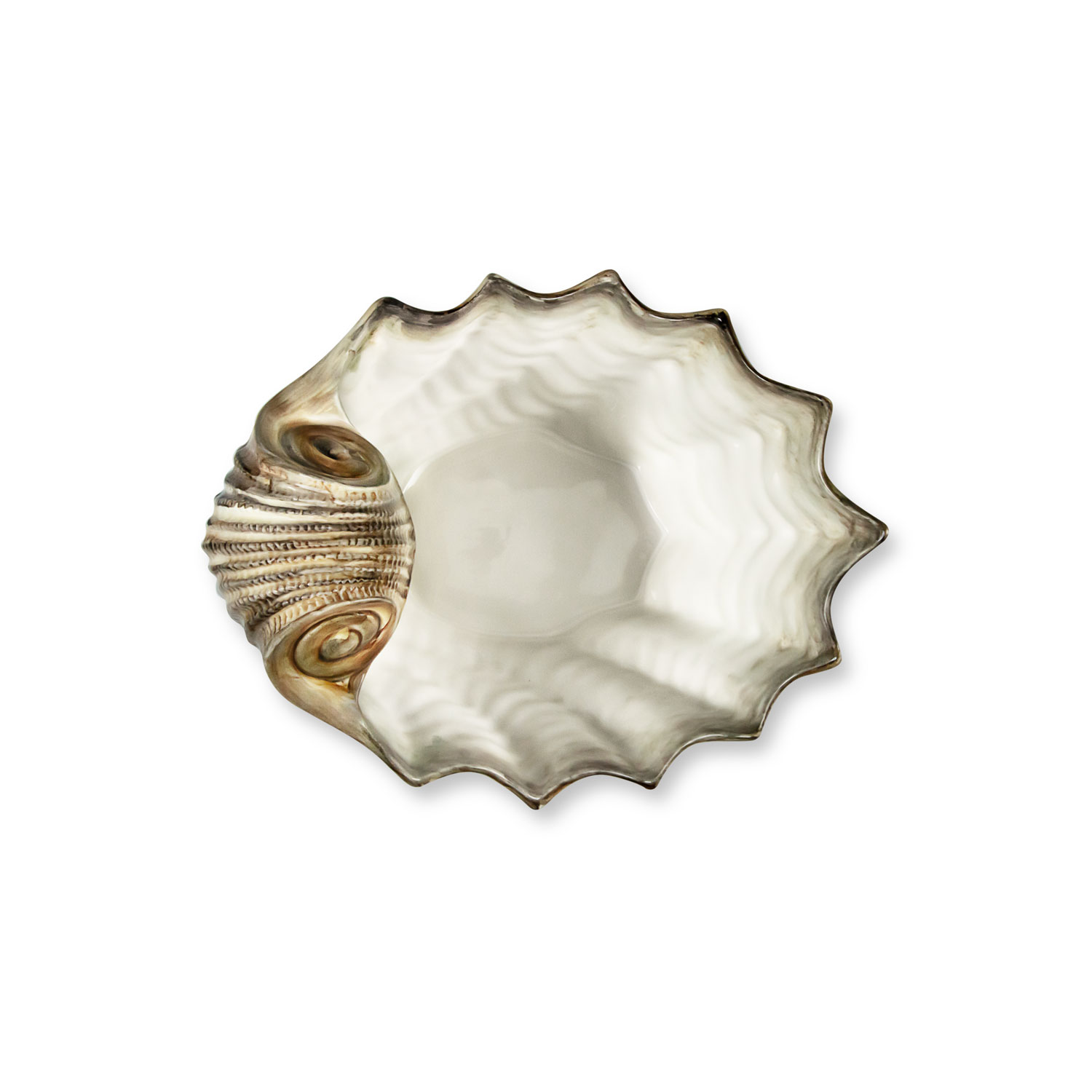 Ciotola in ceramica decorata capasanta marrone da 20
