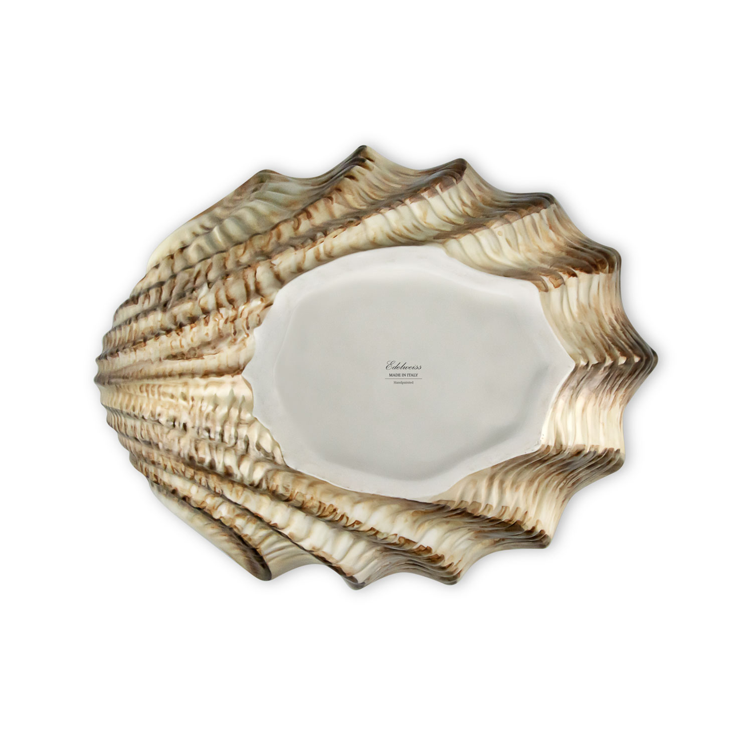 Ciotola in ceramica decorata capasanta marrone da 28