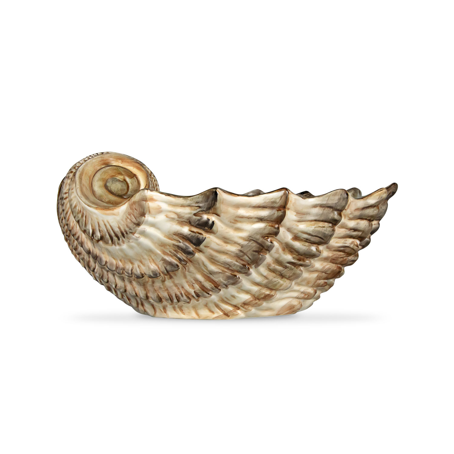 Ciotola in ceramica decorata capasanta marrone da 28