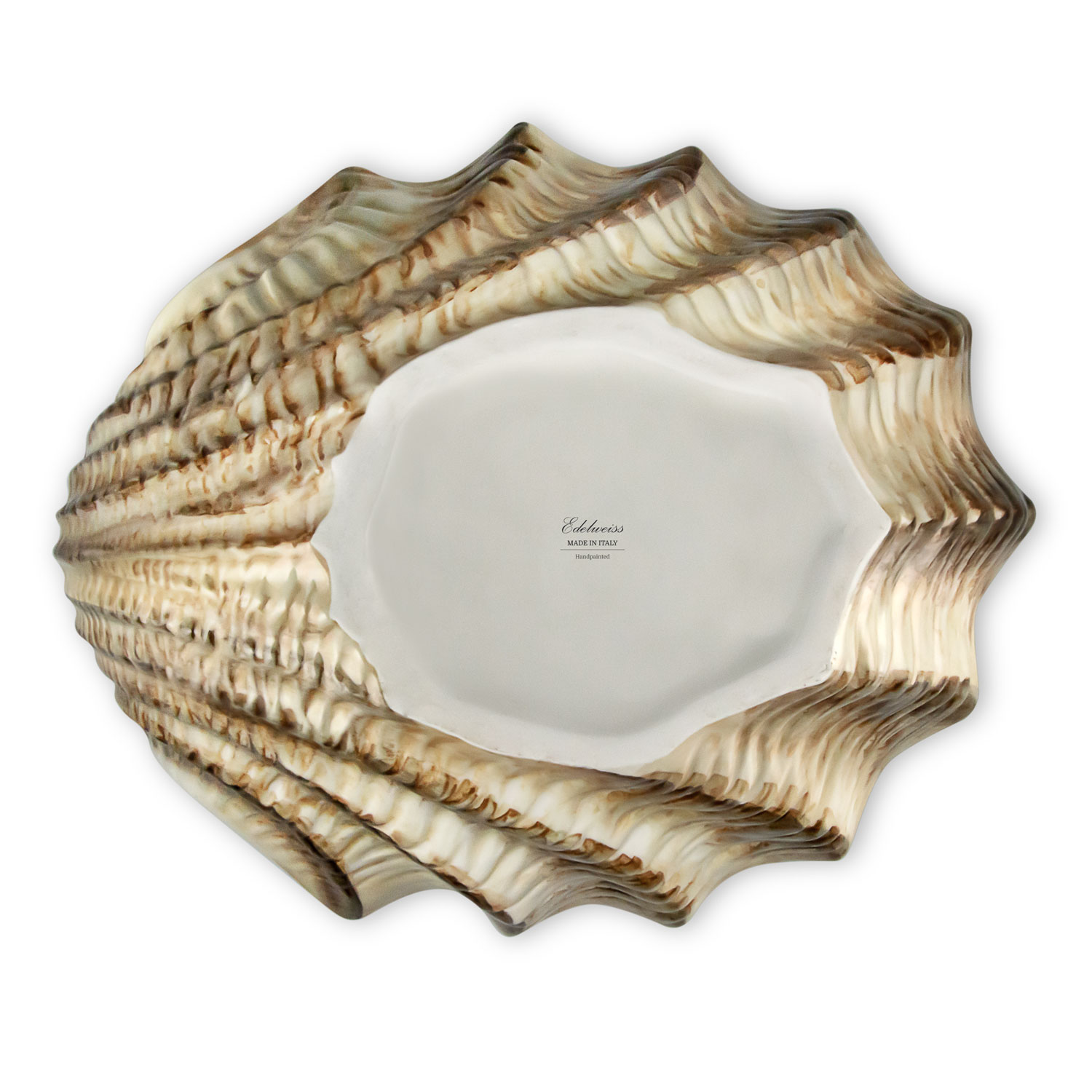 Ciotola in ceramica decorata capasanta marrone da 37