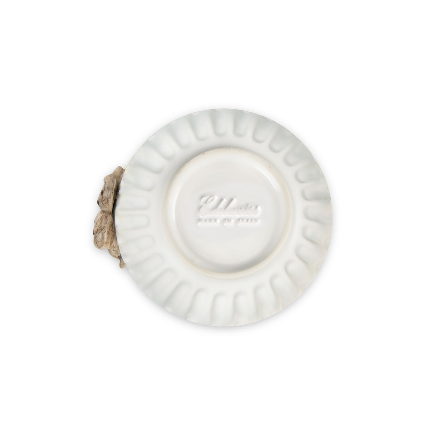 Ciotola in ceramica decorata polpo marrone da 12