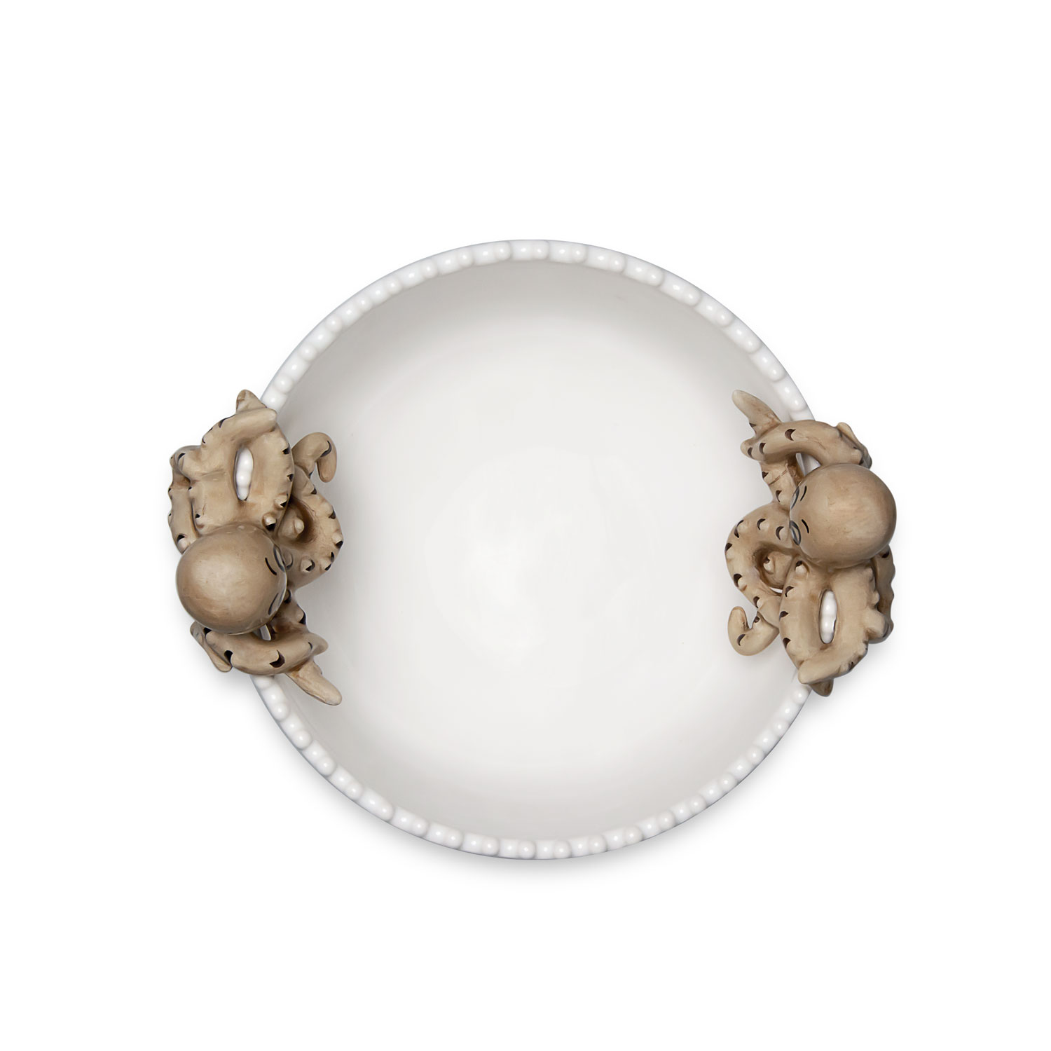 Ciotola in ceramica decorata polpi marrone da 18